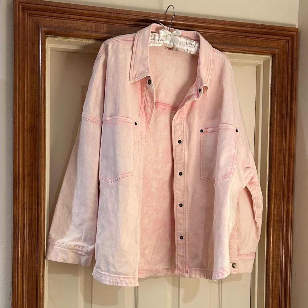 NWT Faherty Pink Denim Jacket